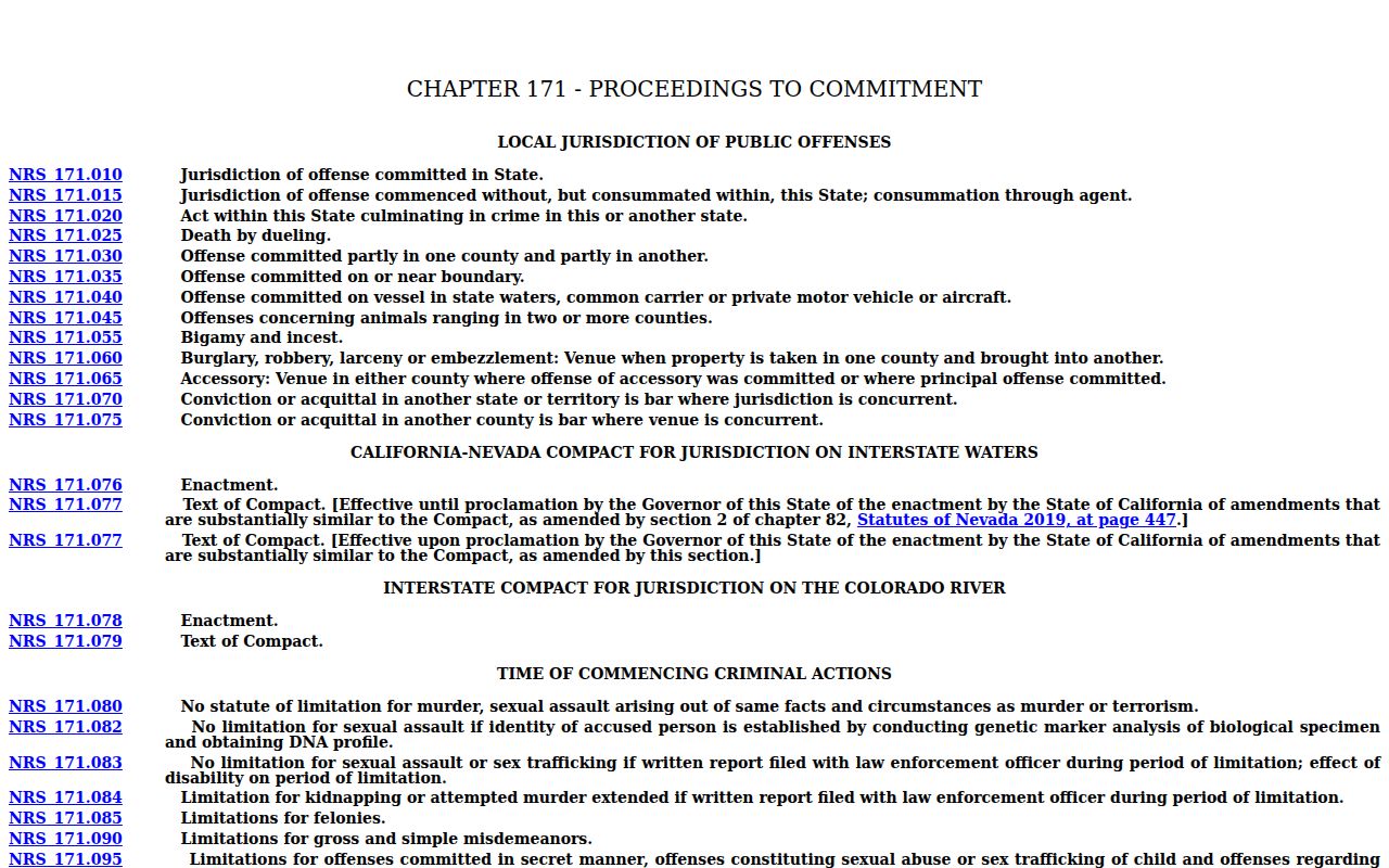 Nevada arrest warrant statute page