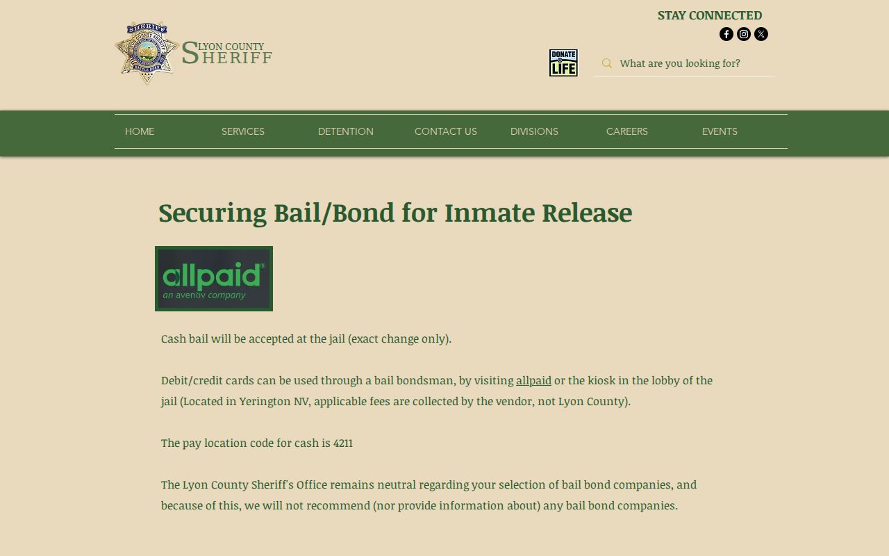 Lyon County Sheriff's Office bail information