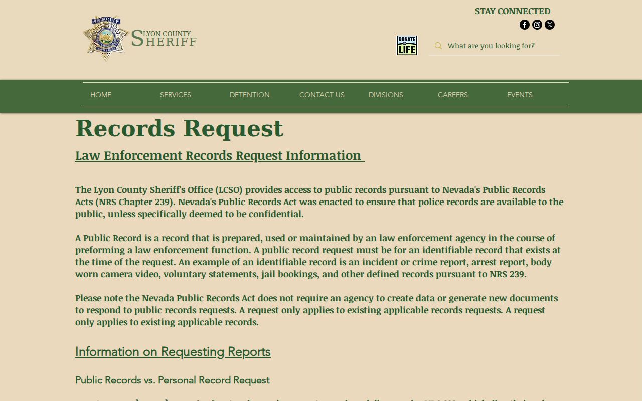 LCSO public records request form